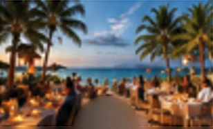 Outdoor destination event beside the ocean