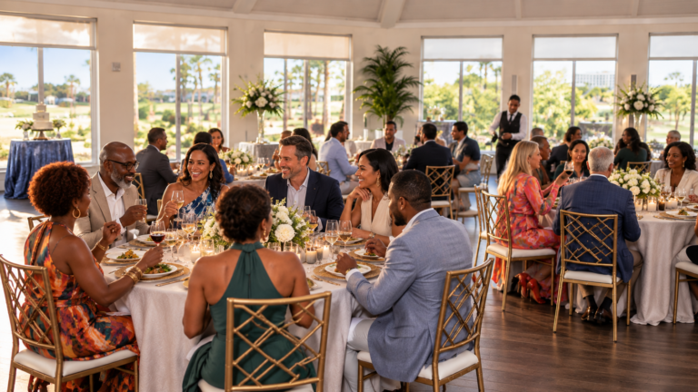 Private evening dinner under the lights